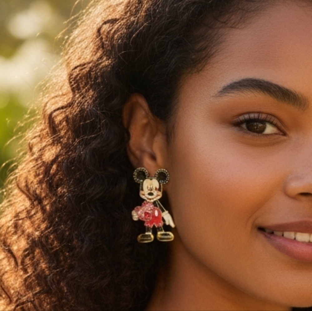 Disney BaubleBar - NEW Mickey Mouse Kissy Face Holding Heart w/ Dangly Body
